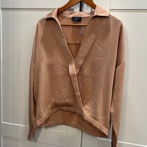 Vici Women's V-Neck Blouse in Tan